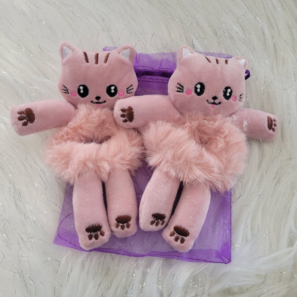 Set of 2 Plush Cat Scrunchies